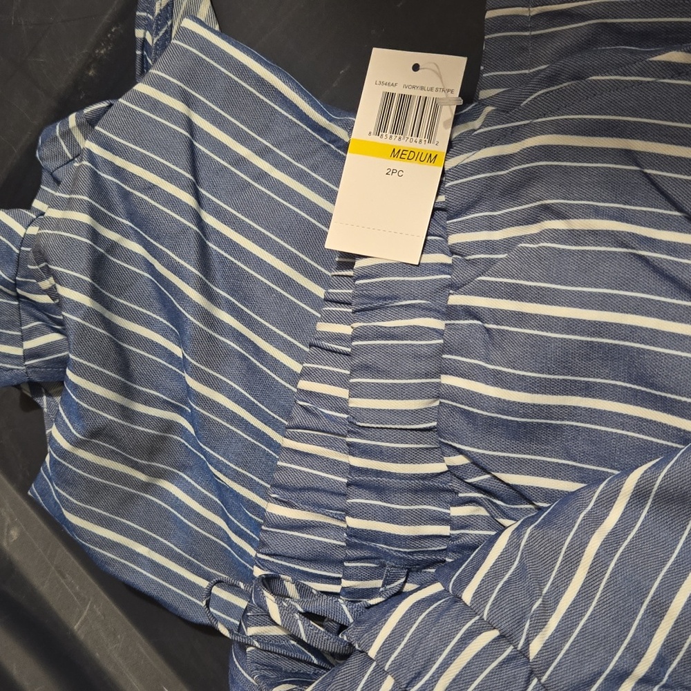Nina Leonard M Striped 2 Piece NWT